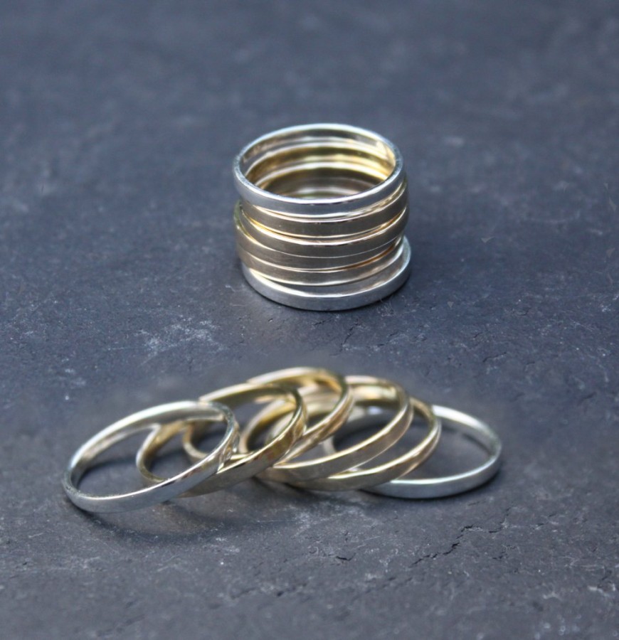  6 Stacking Rings - Gold & Silver