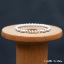 Beaded 1.5 mm Silver Stacking Ring BT15