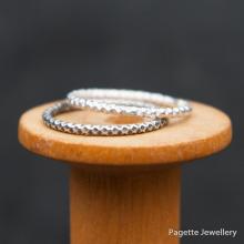 Diamond Cut Silver Stacking Ring DC