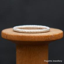 Sparkling Rope, Silver Stacking Ring
