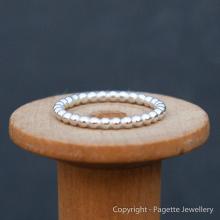 Beaded 2mm Silver Stacking Ring BW20