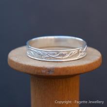 Patterned Silver Stacking Ring CL